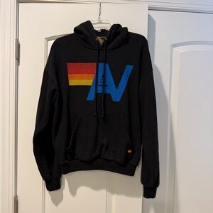 Aviator Nation- Black/charcoal hoodie with logo